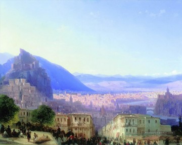 Ivan Aivazovsky vue de tiflis Montagne Peinture à l'huile